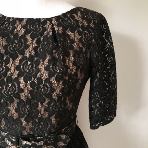 Rachel Zoe Black Lace Dress with Belt & Scoop Back - Size 4 - Picture 5 of 7